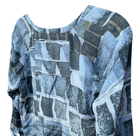 Nic+Zoe Silk Button Up Abstract Blouse - Picture 5 of 12